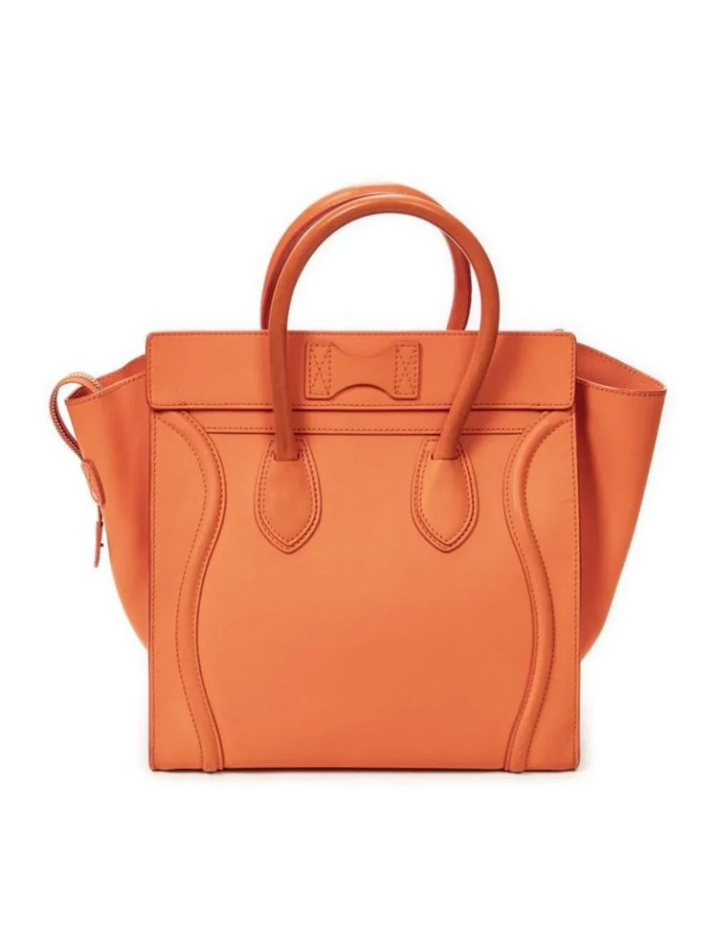 Celine Mini Luggage Orange Calfskin Leather Shoulder Bag - Picture 5 of 10